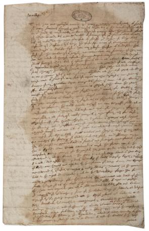 John Winthrop to Nathaniel Rich, May 22, 1634. (Gilder Lehrman Collection)