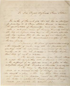 Harriet Beecher Stowe to Prince Albert, March 20, 1852. (GLC)
