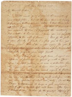 Timothy Pickering Jr. to Timothy Pickering Sr., February 23, 1778. (GLC)