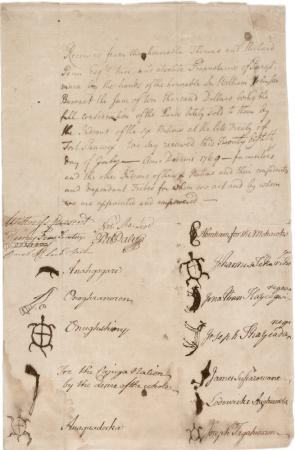 Receipt for land purchased from Six Nations by Pennsylvania, 1769. (GLC02548)