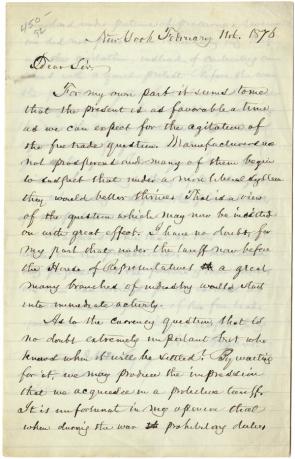 William C. Bryant to Hamilton A. Hill, February 11, 1876. (GLC02595)