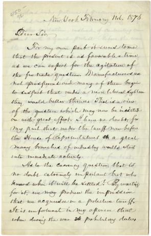 William C. Bryant to Hamilton A. Hill, February 11, 1876. (GLC02595)