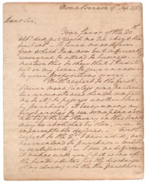 George Washington to John Francis Mercer, September 9, 1786. (Gilder Lehrman