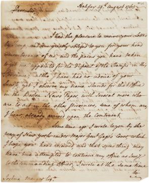 Archibald Hinshelwood to Joshua Mauger, August 19, 1765. (GLC03902.61)