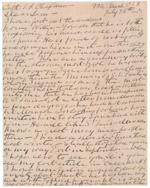 John S. Mosby to Sam Chapman, July 25, 1897 (Gilder Lehrman Collection)