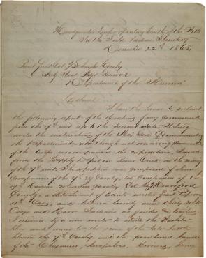 George Custer, Report on the Battle of Washita, December 22, 1868 (Gilder Lehrman Collection)