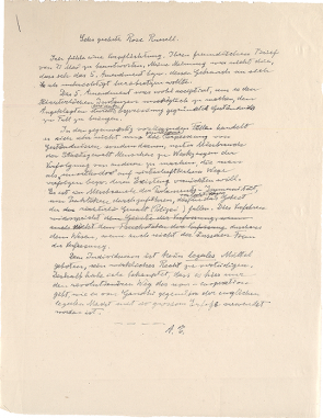 Albert Einstein to Rose Russell [in German], [May 28], 1953. (Gilder Lehrman Col