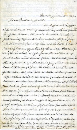 Samuel Russell to his mother and sisters, June 10, 1862 (GLC05493.01)