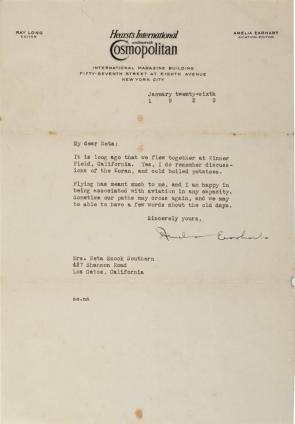 Amelia Earhart to Neta Snook Southern, January 6, 1929. (GLC07243.01)