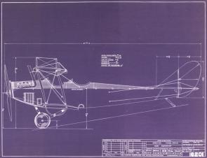Blueprint of the Curtiss Jenny airplane (GLC07243.007)