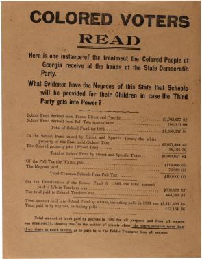 Color Voters Read, broadside, 1894. (GLC09000)