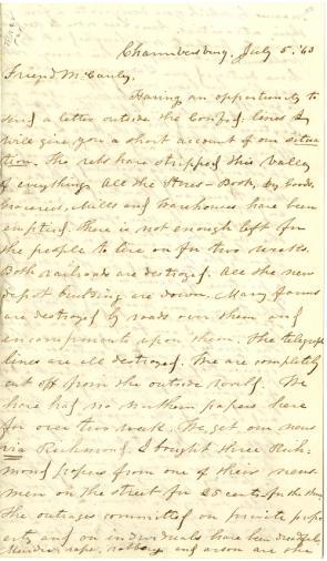 William H. Boyle to Isaac McCauley, July 5, 1863 (Gilder Lehrman Collection)