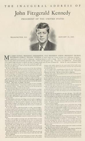 John F. Kennedy's Inaugural Address, 1961 (GLC09528)