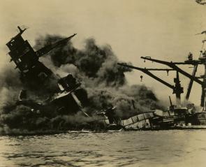 USS Arizona, December 7, 1941. (Gilder Lehrman Collection)