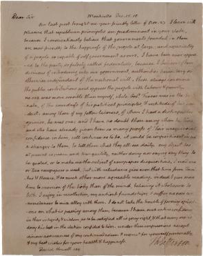 Thomas Jefferson to David Howell, December 15, 1810. (GLC01027)