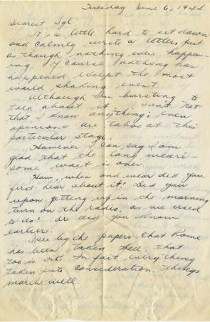 Morris "Moe" Weiner to Sylvia Weiner, June 6, 1944 (GLC09414.1108)
