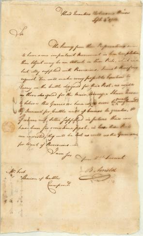 Benedict Arnold to Ebenezer Foote, September, 4 1780. (The Gilder Lehrman Collec