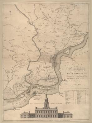 A Plan of the City and Environs of Philadelphia, by William Faden, London, 1777 (Gilder Lehrman Collection)