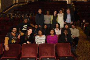 Gilder Lehrman Student Advisory Council members meet with the Hamilton cast in D
