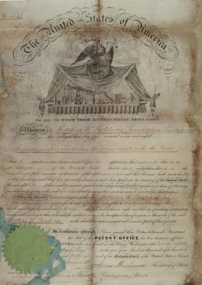Patent signed by James Buchanan, May 28, 1846. (Gilder Lehrman Collection)