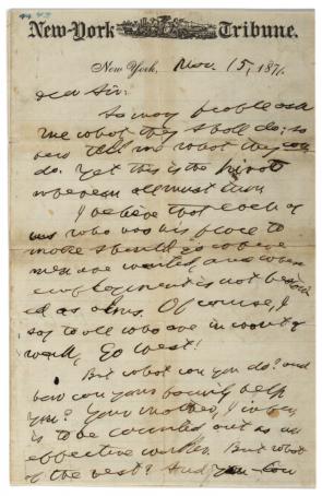 Horace Greeley to R. L. Sanderson, November 15, 1871. (GLC00608)