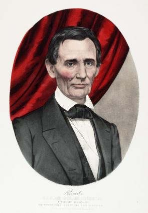Abraham Lincoln campaign print for the election of 1860, Currier and Ives, 1860. (GLC02132.01)