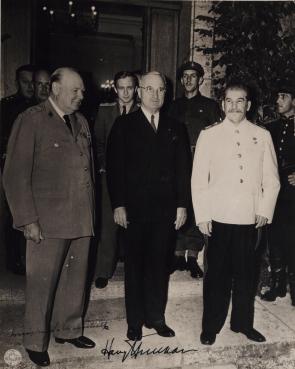 Churchill, Truman, and Stalin at Postdam, 1945. (Gilder Lehrman Collection)