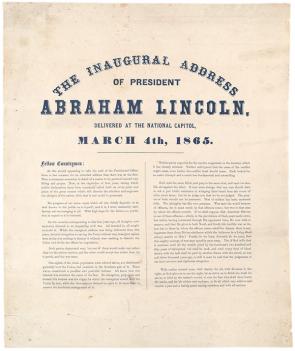 Abraham Lincoln's Second Inaugural Address (Gilder Lehrman Collection)