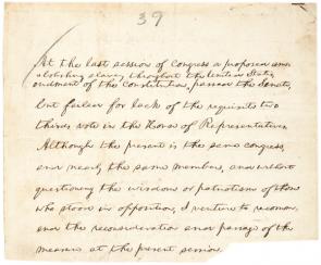 Lincoln’s handwritten notes for his Annual Report to Congress, urging Congress t
