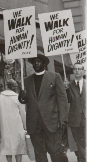 Sympathy strike in New York City against segregation in southern lunch counters,