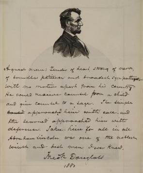 Frederick Douglass on Abraham Lincoln, 1880 (GLC09091)