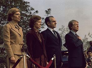The Shah of Iran welcomed by the Carters, 1977. (Jimmy Carter Library)