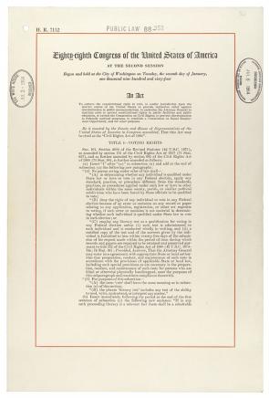 First page of the Civil Rights Act of 1964 (National Archives)