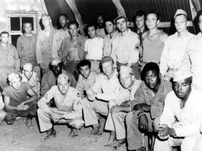 African American and white soldiers during World War II at a heavy bomber base i
