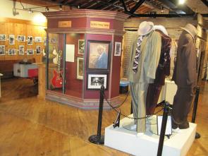 Interior of the Delta Blues Museum, with displays on B. B. King and Joe Willie "