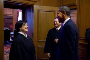 Justice Elena Kagan with President Barack Obama and Chief Justice Roberts, 2010. (Pete Souza, Official White House Photo)
