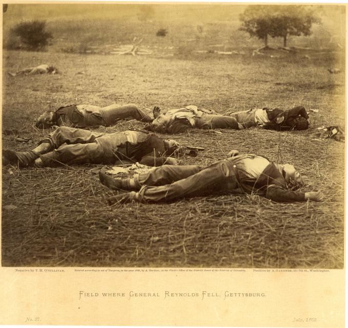 Field where General Reynolds fell, Gettysburg, Pennsylvania, 1863.  (GLC02435)