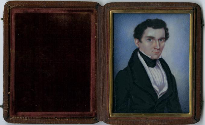 Miniature portrait of Franklin Pierce, attributed to Moses B. Russell, circa 1835.