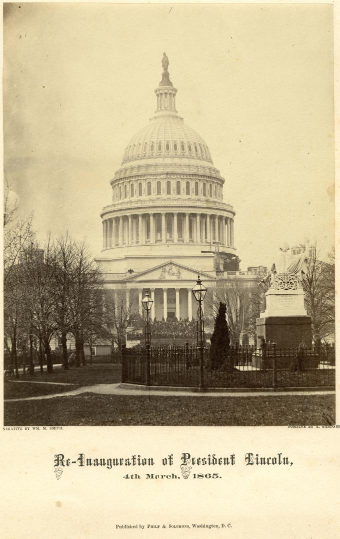 The US Capitol during Lincoln’s second inauguration, Washington, DC, 1865.  (The