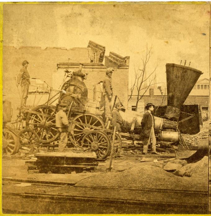 Petersburg Railroad Depot, Richmond, Virginia ,1865. (GLC05137.130)