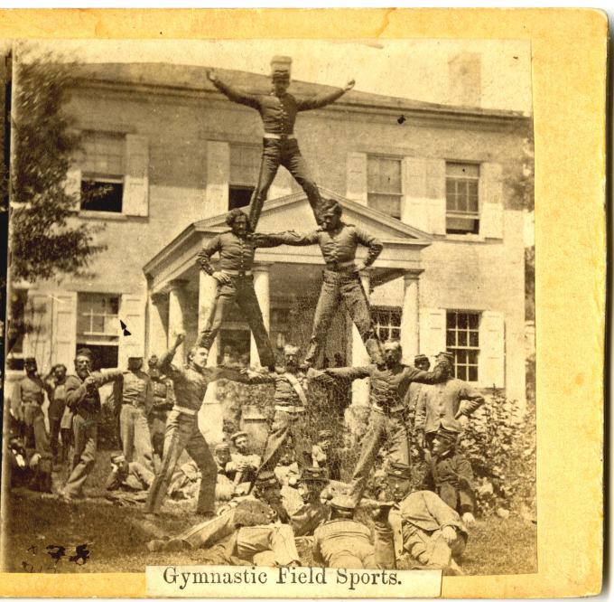 The Human Pyramid, Gymnastic Field Sport, ca. 1861–1865.  (GLC05137.194)