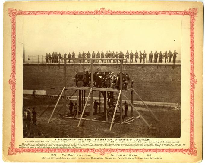 Execution of the Lincoln assassination conspirators, Washington, DC, 1865.  (GLC)