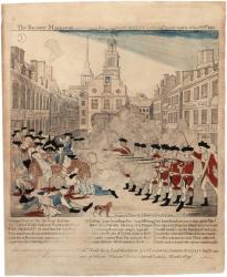 Engraving of the Boston Massacre, by Paul Revere, Boston, 1770. (The Gilder Lehrman Collection)