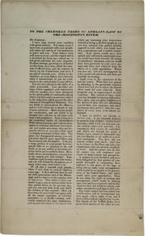 Andrew Jackson, “To the Cherokee Tribe of Indians East of the Mississippi” [circular], March 16, 1835 (Gilder Lehrman Collection)