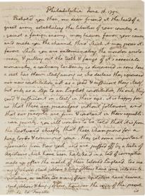 Thomas Jefferson to Marquis de Lafayette, June 16, 1792. (GLC08063p1)