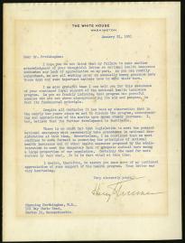 Harry Truman to Channing Frothingham, January 31, 1951. (The Gilder Lehrman Inst