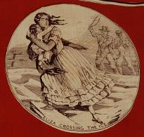 Eliza Crossing the Ice from a scarf of scenes from Uncle Tom's Cabin. (GLC06894)