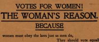 Detail of a broadside promoting women’s suffrage. (GLC08963)