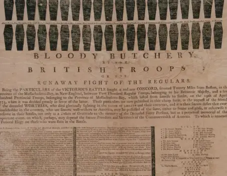 Broadside detailing Bloody Butchery by British troops