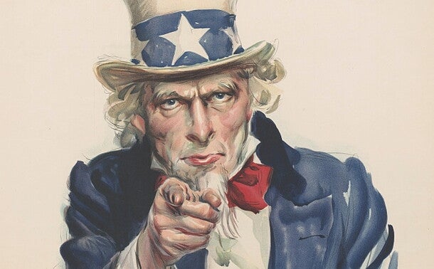 Drawing of Uncle Sam pointing his index finger
